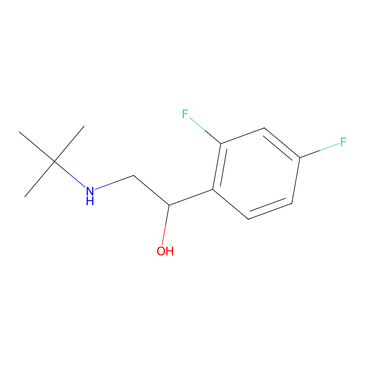 2-(Tert-butylamino)-1-(2,4-difluorophenyl)ethanol molecular structure, CAS 1178301-63-7