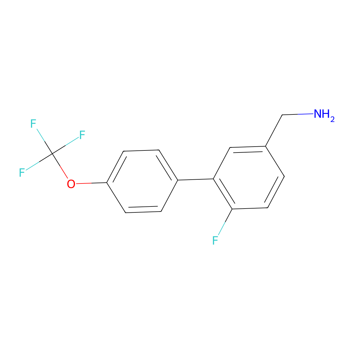 1-[6-Fluoro-4'-(trifluoromethoxy)biphenyl-3-yl]methanamine molecular structure, CAS 1178303-93-9