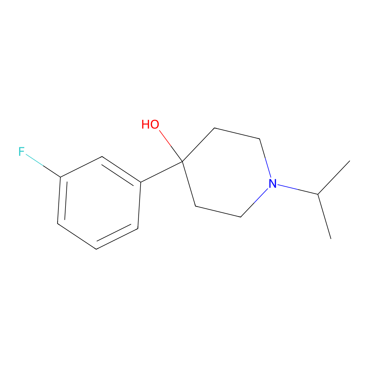 4-(3-Fluorophenyl)-4-hydroxy-1-iso-propylpiperidine molecular structure, CAS 1178304-87-4