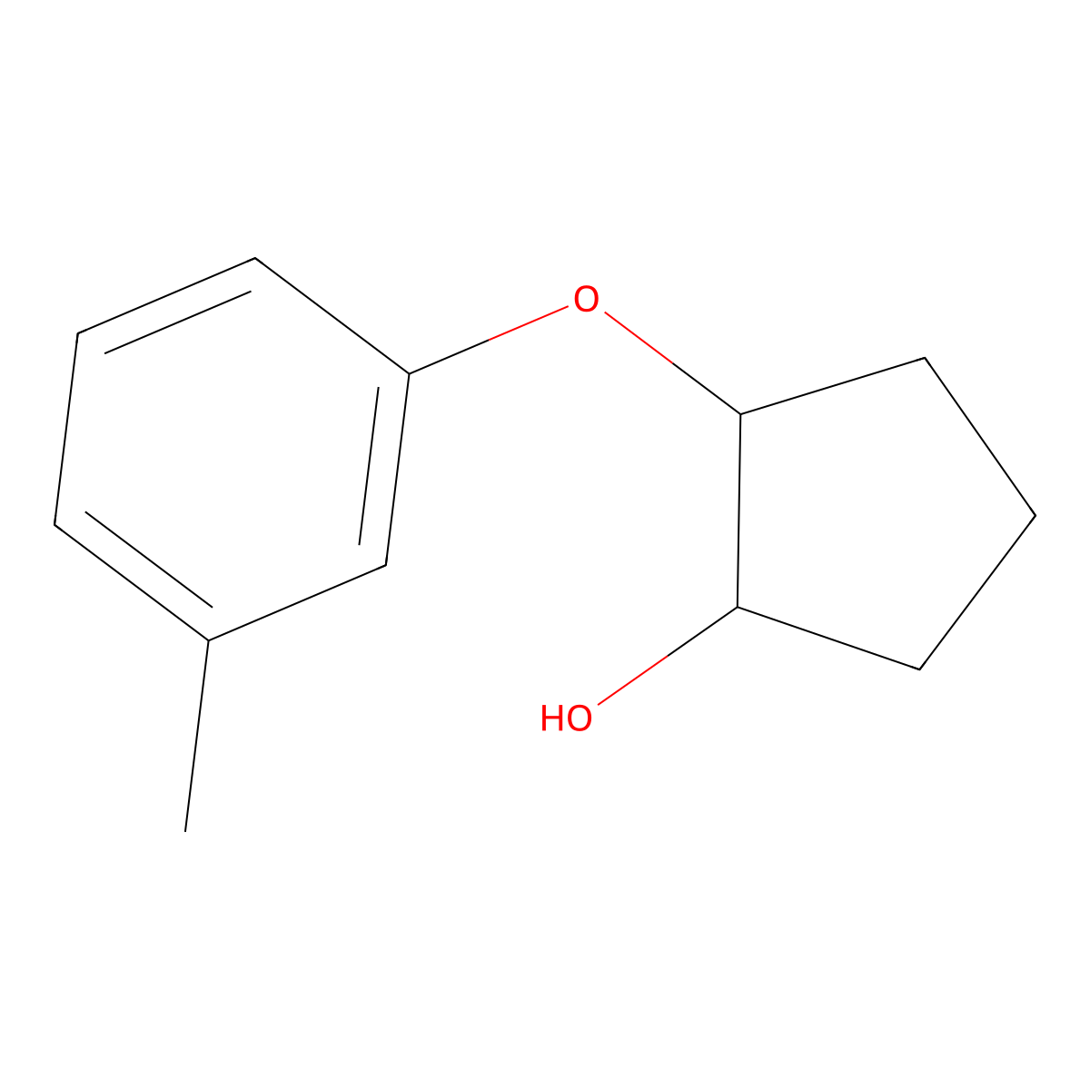 2-(3-Methylphenoxy)cyclopentan-1-ol molecular structure, CAS 1178306-17-6