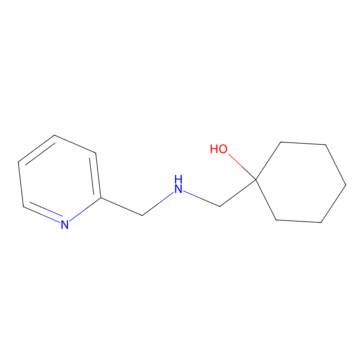 1-({[(Pyridin-2-yl)methyl]amino}methyl)cyclohexan-1-ol molecular structure, CAS 1178307-22-6