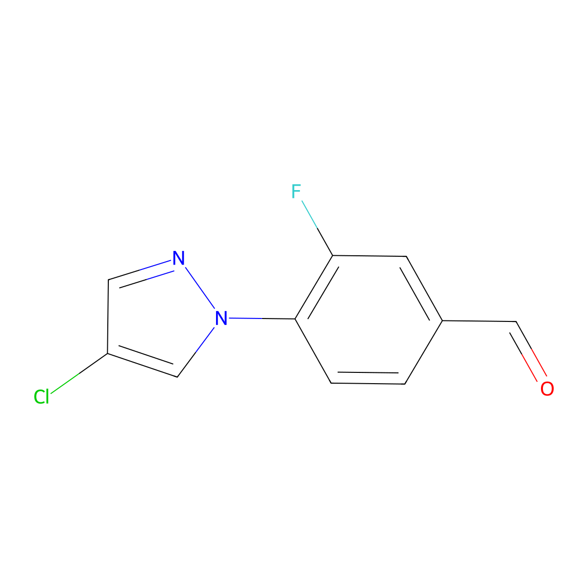 4-(4-Chloro-1H-pyrazol-1-YL)-3-fluorobenzaldehyde molecular structure, CAS 1178311-05-1