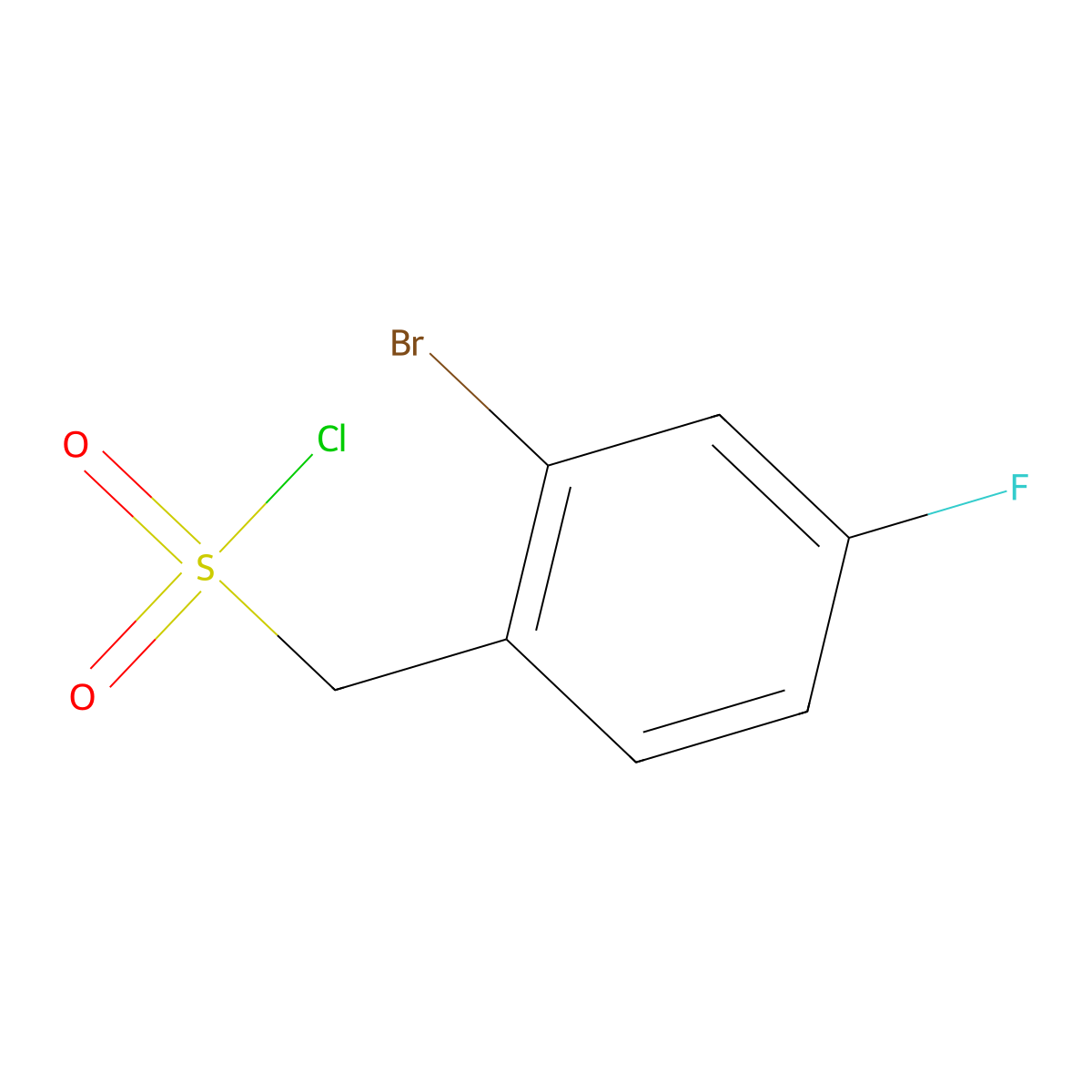 (2-Bromo-4-fluorophenyl)methanesulfonyl chloride molecular structure, CAS 1178315-16-6