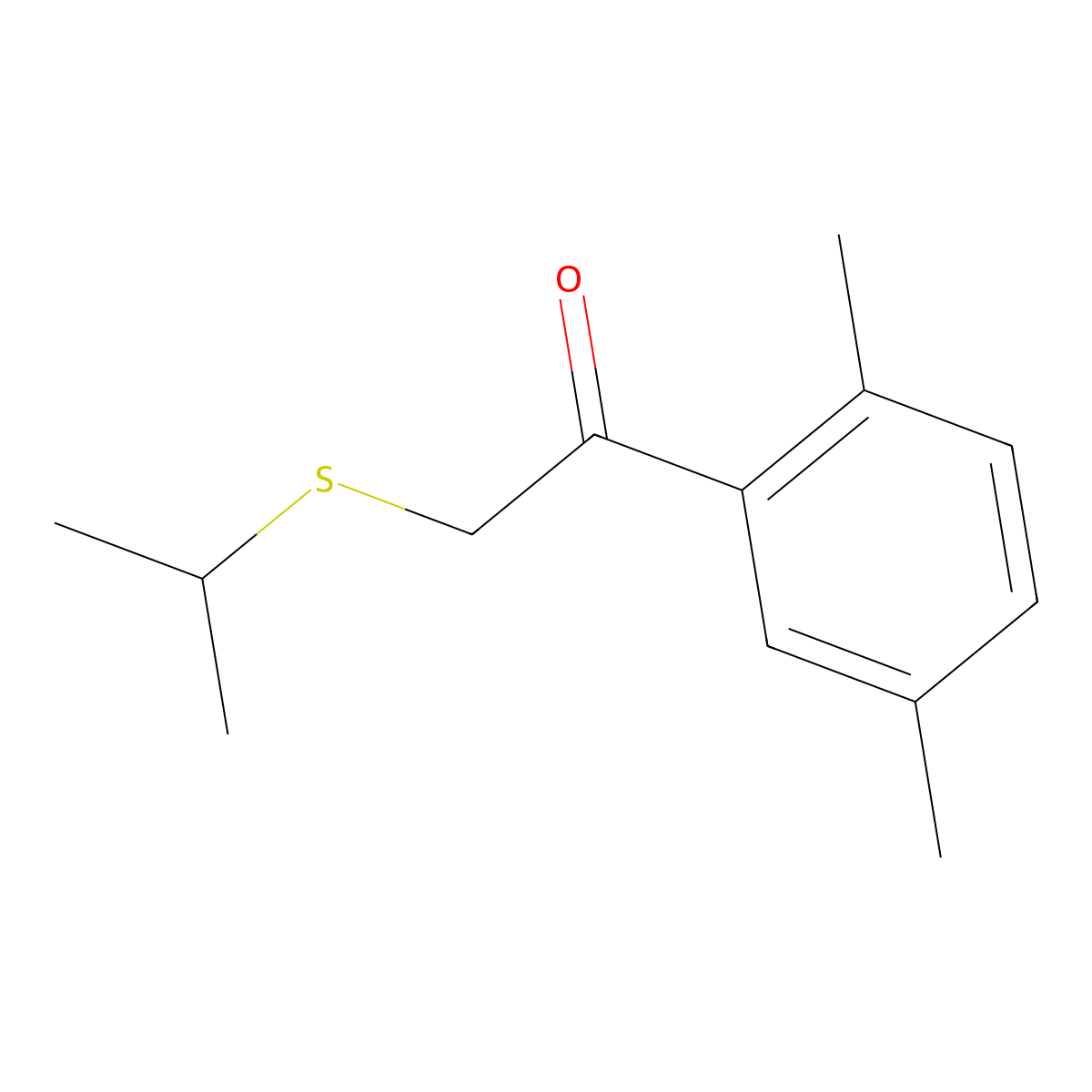 1-(2,5-Dimethylphenyl)-2-(isopropylthio)ethan-1-one molecular structure, CAS 1178315-41-7