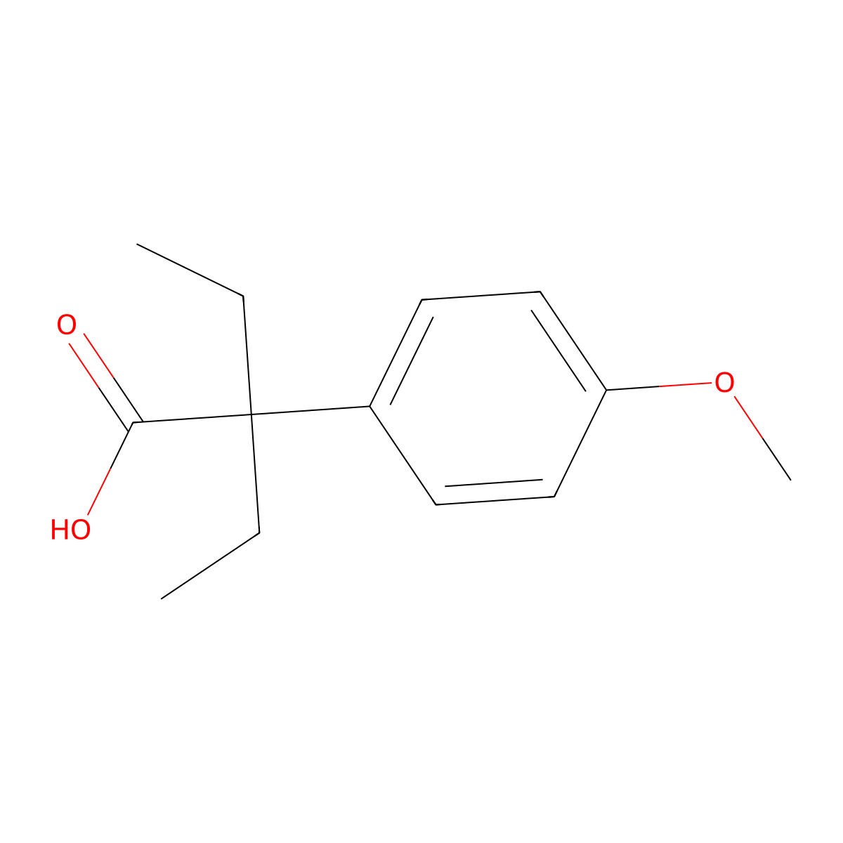 2-Ethyl-2-(4-methoxyphenyl)butanoic acid molecular structure, CAS 1178318-30-3