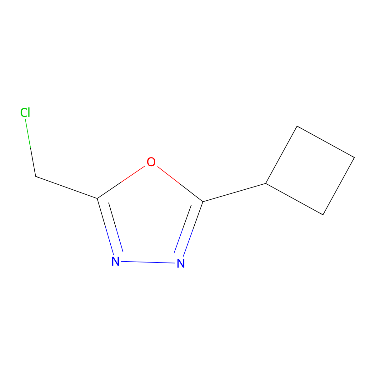 2-(Chloromethyl)-5-cyclobutyl-1,3,4-oxadiazole molecular structure, CAS 1178318-62-1