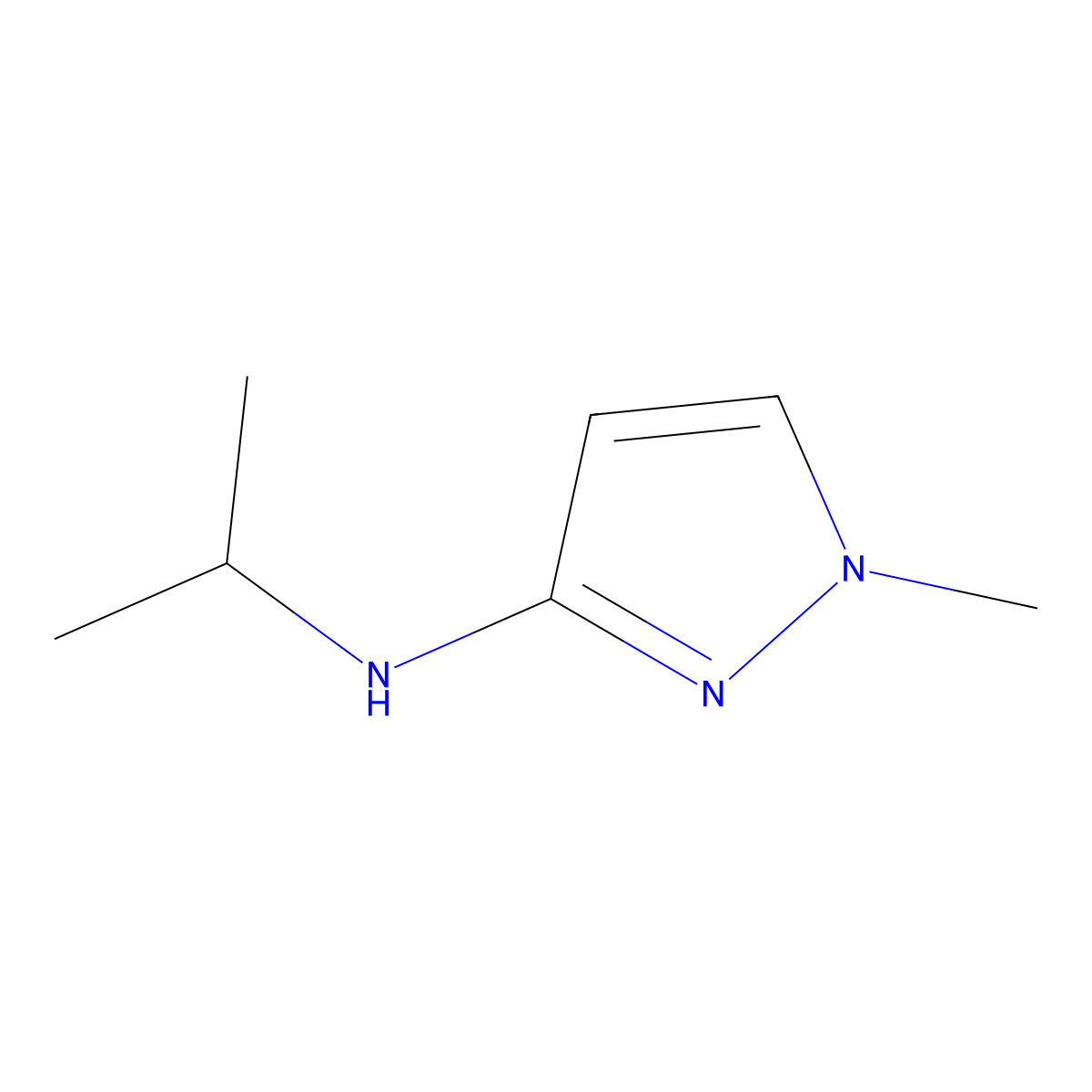 1-methyl-N-(propan-2-yl)-1H-pyrazol-3-amine molecular structure, CAS 1178319-46-4