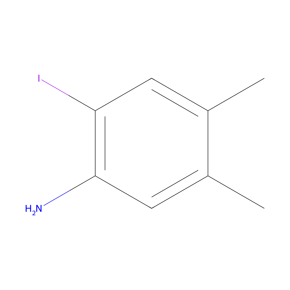 2-Iodo-4,5-dimethylaniline molecular structure, CAS 117832-17-4