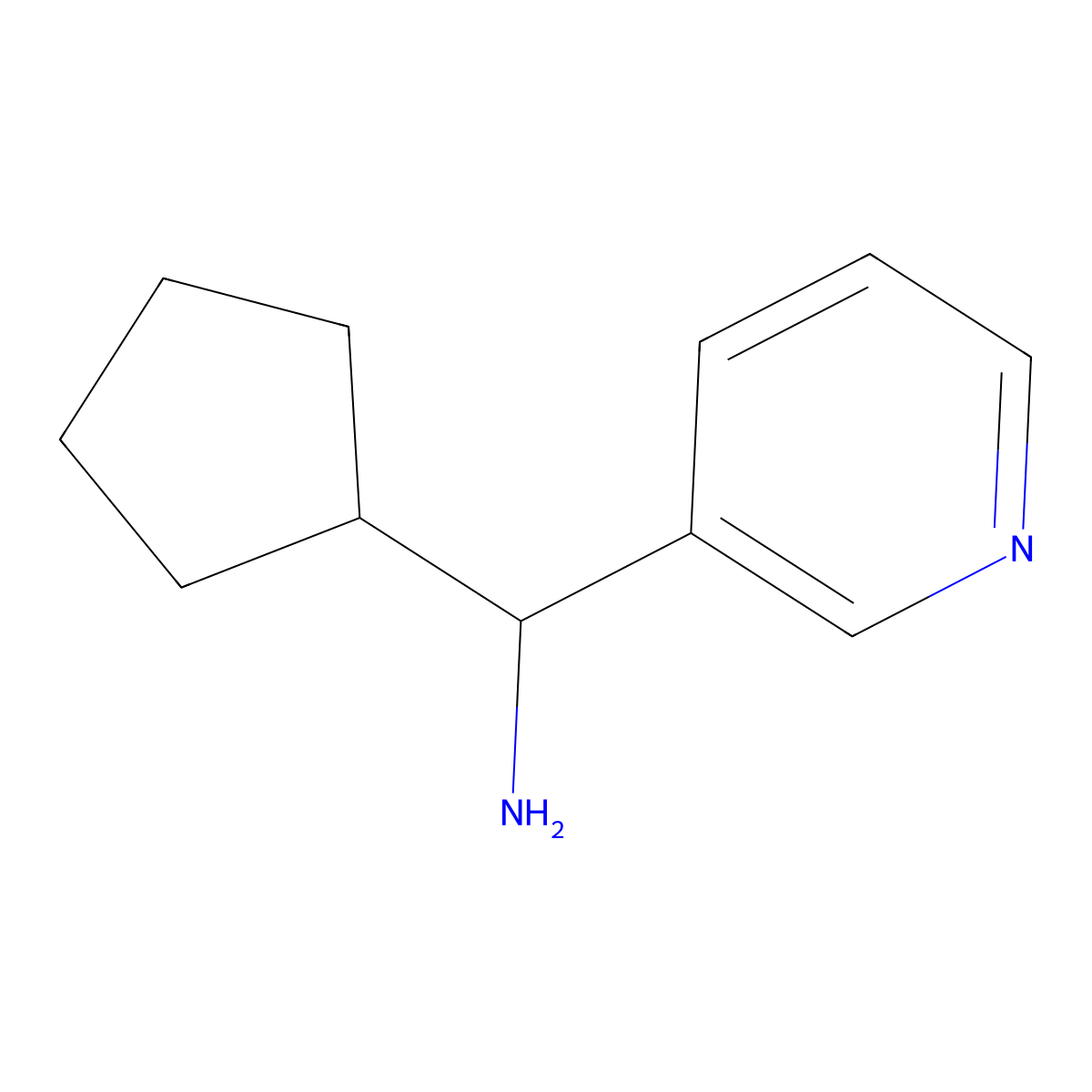 1-Cyclopentyl-1-(pyridin-3-yl)methanamine molecular structure, CAS 1178320-32-5