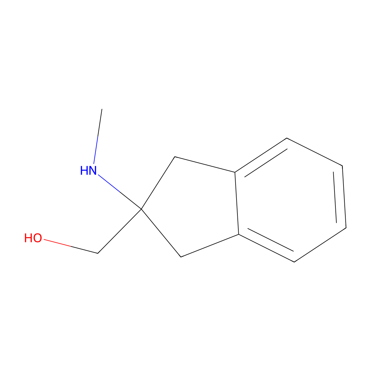 [2-(methylamino)-2,3-dihydro-1H-inden-2-yl]methanol molecular structure, CAS 1178321-54-4