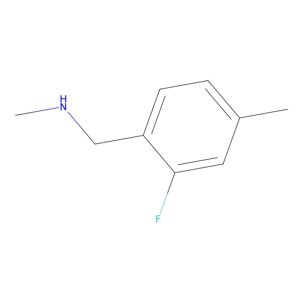 N-(2-Fluoro-4-methylbenzyl)-N-methylamine molecular structure, CAS 1178323-61-9