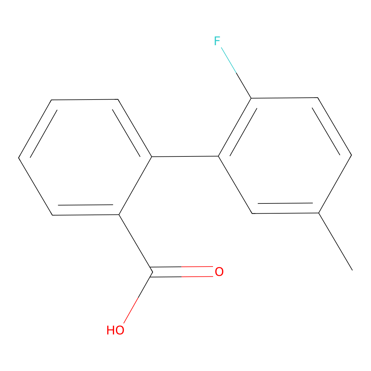 2-(2-Fluoro-5-methylphenyl)benzoic acid molecular structure, CAS 1178326-34-5