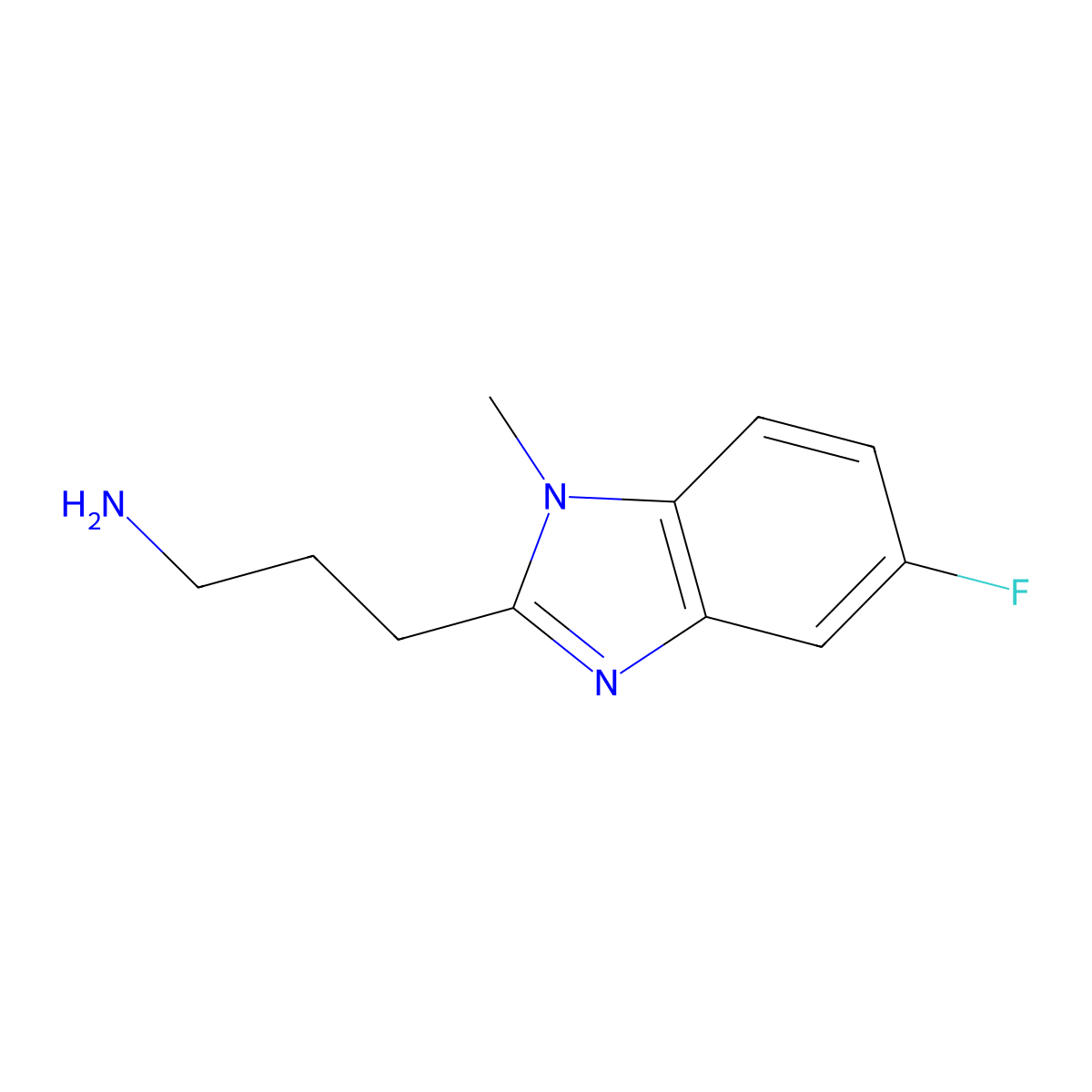 3-(5-Fluoro-1-methyl-1h-benzo[d]imidazol-2-yl)propan-1-amine molecular structure, CAS 1178328-80-7
