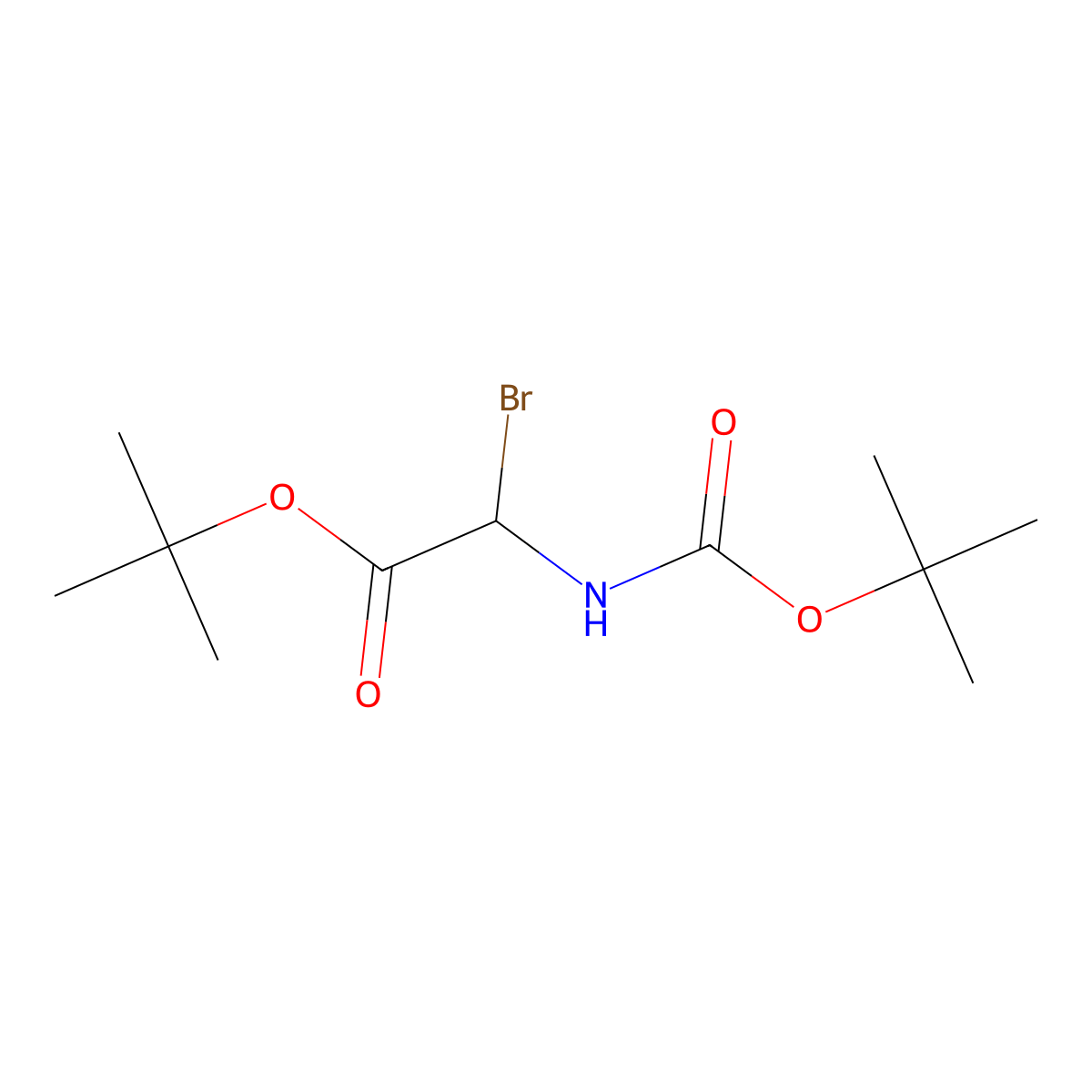 Alfa-Bromo-N-Boc-Gly-OtBu molecular structure, CAS 117833-60-0