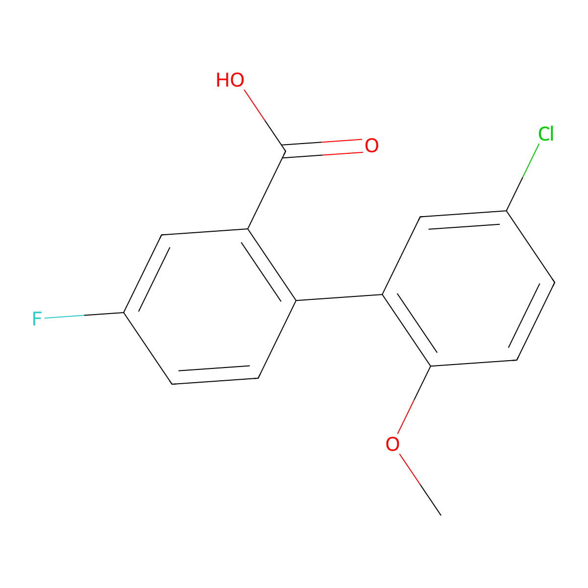 2-(5-Chloro-2-methoxyphenyl)-5-fluorobenzoic acid molecular structure, CAS 1178334-17-2
