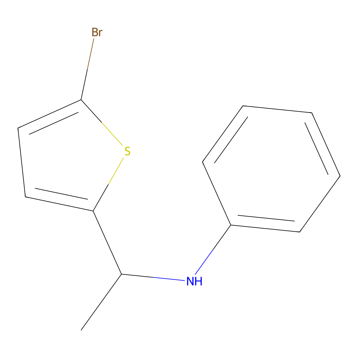 N-[1-(5-Bromothiophen-2-yl)ethyl]aniline molecular structure, CAS 1178334-93-4