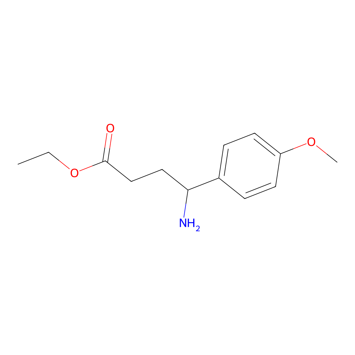 Ethyl 4-amino-4-(4-methoxyphenyl)butanoate molecular structure, CAS 1178344-35-8