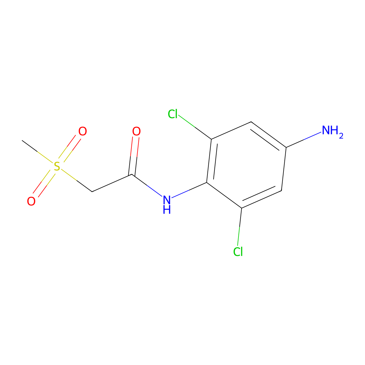 N-(4-amino-2,6-dichlorophenyl)-2-methanesulfonylacetamide molecular structure, CAS 1178344-81-4