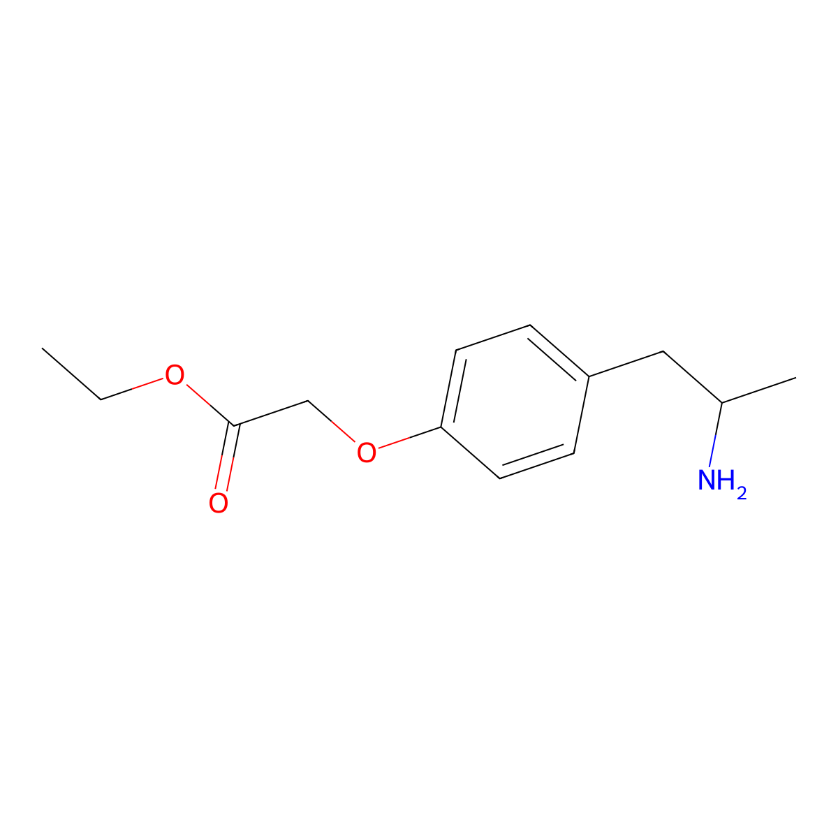 Ethyl 2-[4-(2-aminopropyl)phenoxy]acetate molecular structure, CAS 1178345-11-3