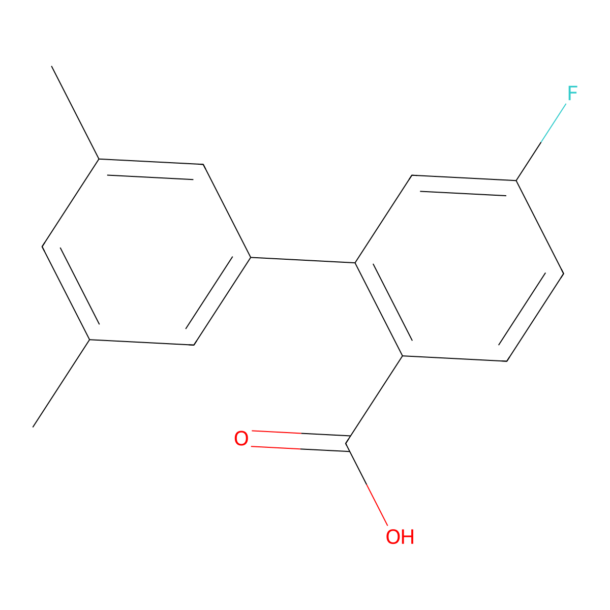 2-(3,5-Dimethylphenyl)-4-fluorobenzoic acid molecular structure, CAS 1178346-11-6
