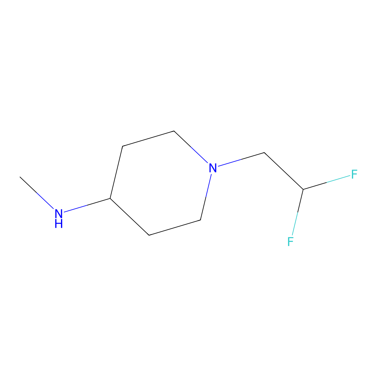1-(2,2-difluoroethyl)-N-methylpiperidin-4-amine molecular structure, CAS 1178346-64-9
