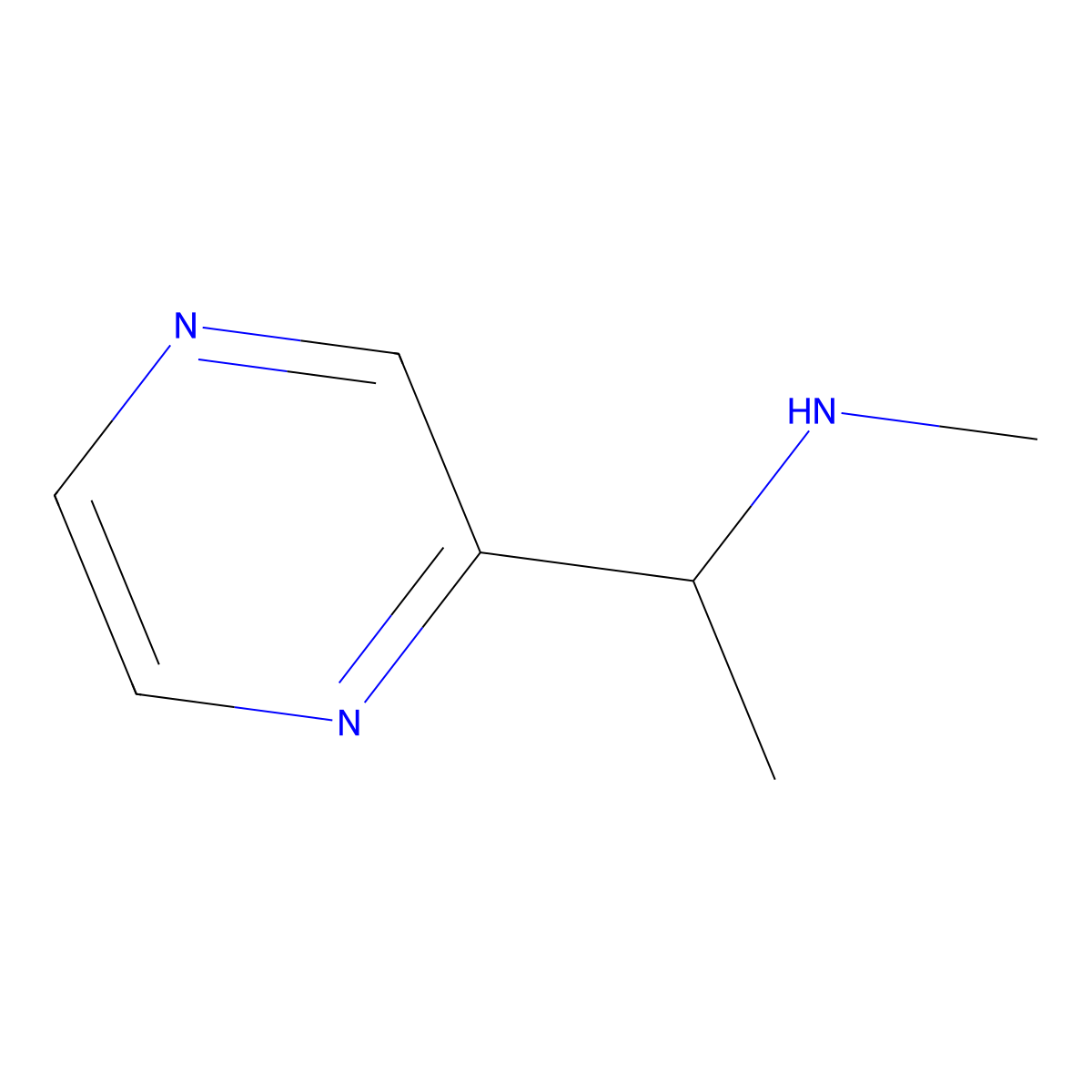 Methyl[1-(pyrazin-2-yl)ethyl]amine molecular structure, CAS 1178347-69-7