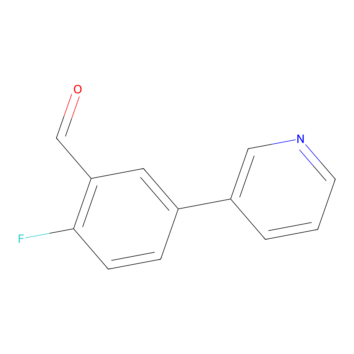 2-Fluoro-5-(pyridin-3-yl)benzaldehyde molecular structure, CAS 1178350-70-3