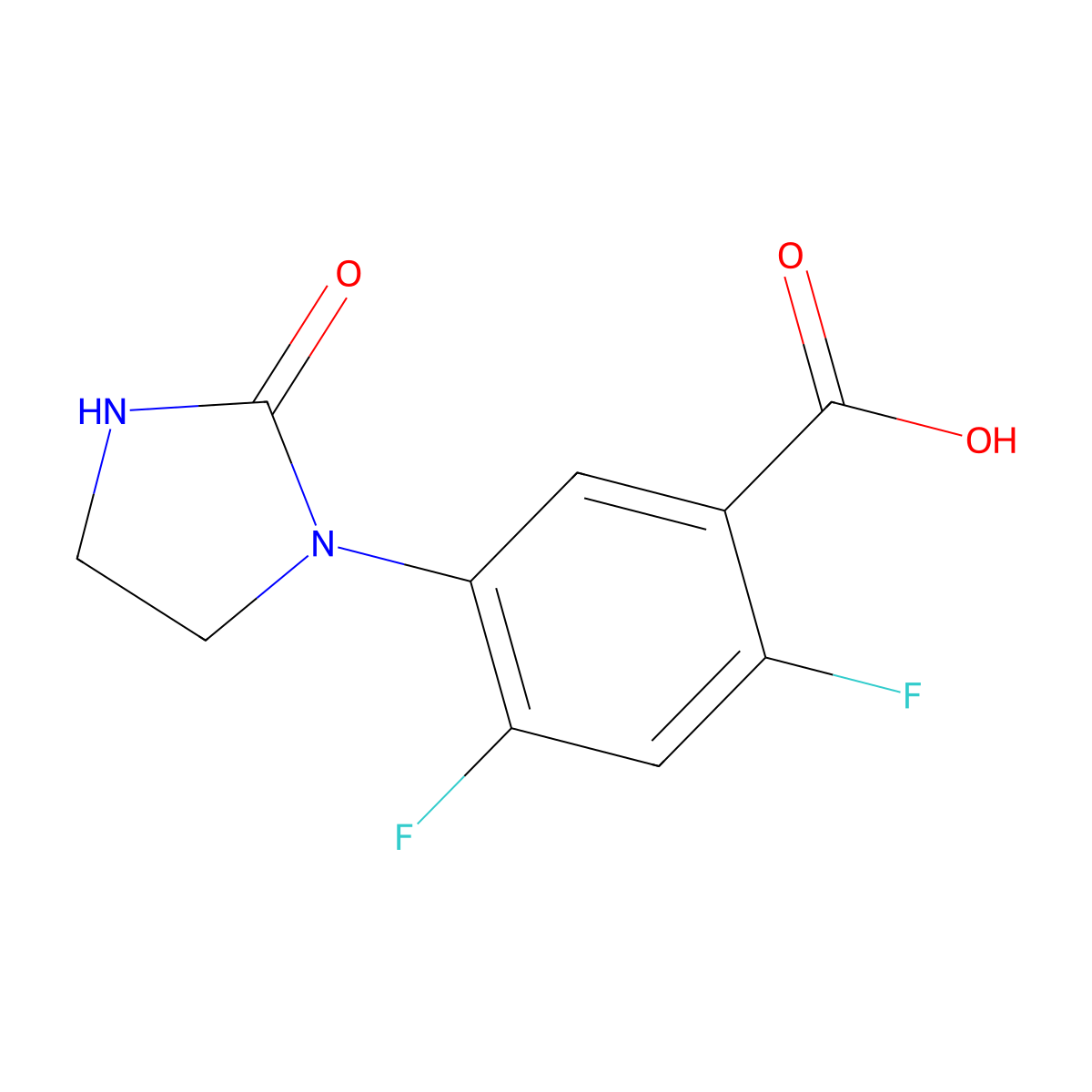 2,4-Difluoro-5-(2-oxoimidazolidin-1-yl)benzoic acid molecular structure, CAS 1178351-23-9