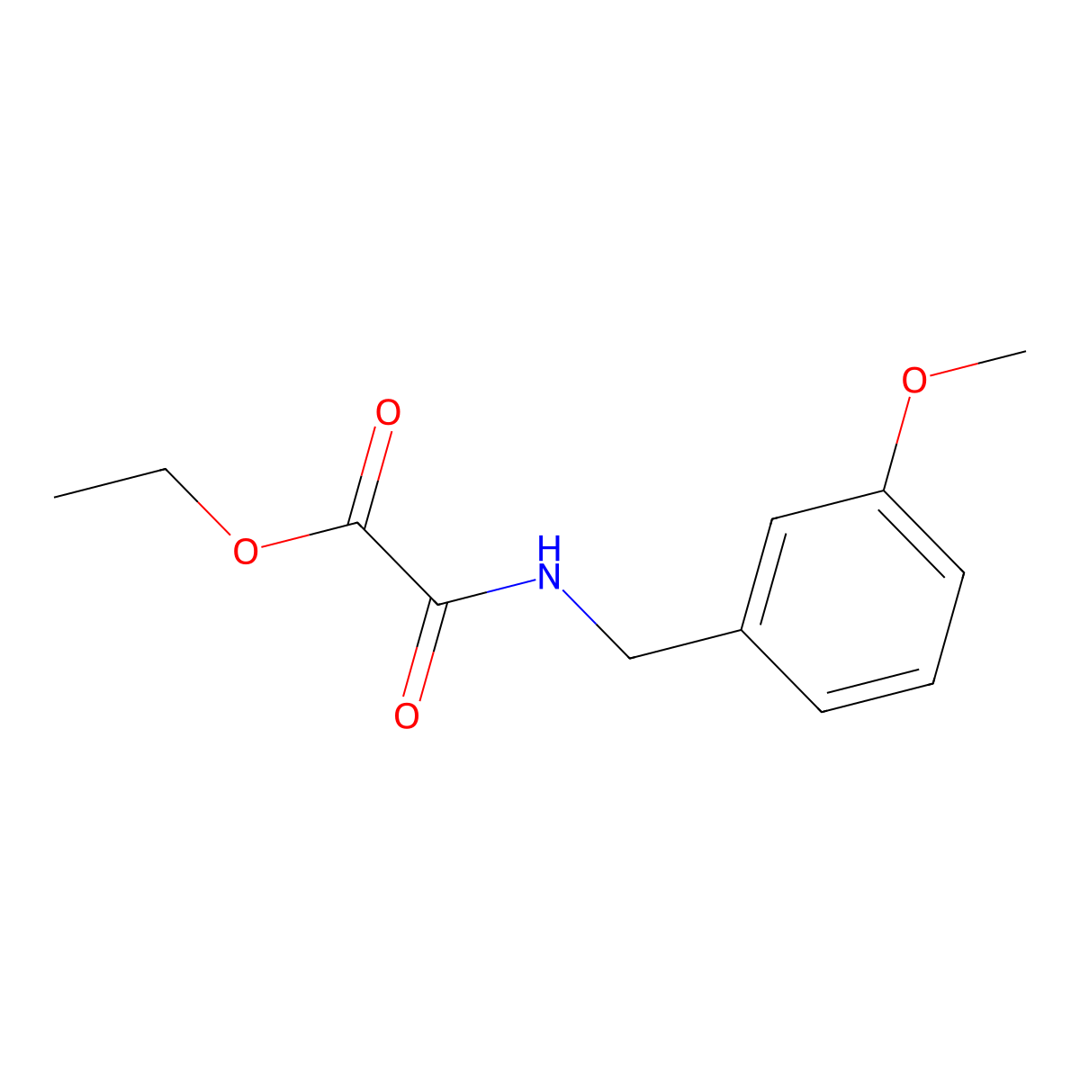 Ethyl 2-((3-methoxybenzyl)amino)-2-oxoacetate molecular structure, CAS 1178351-45-5