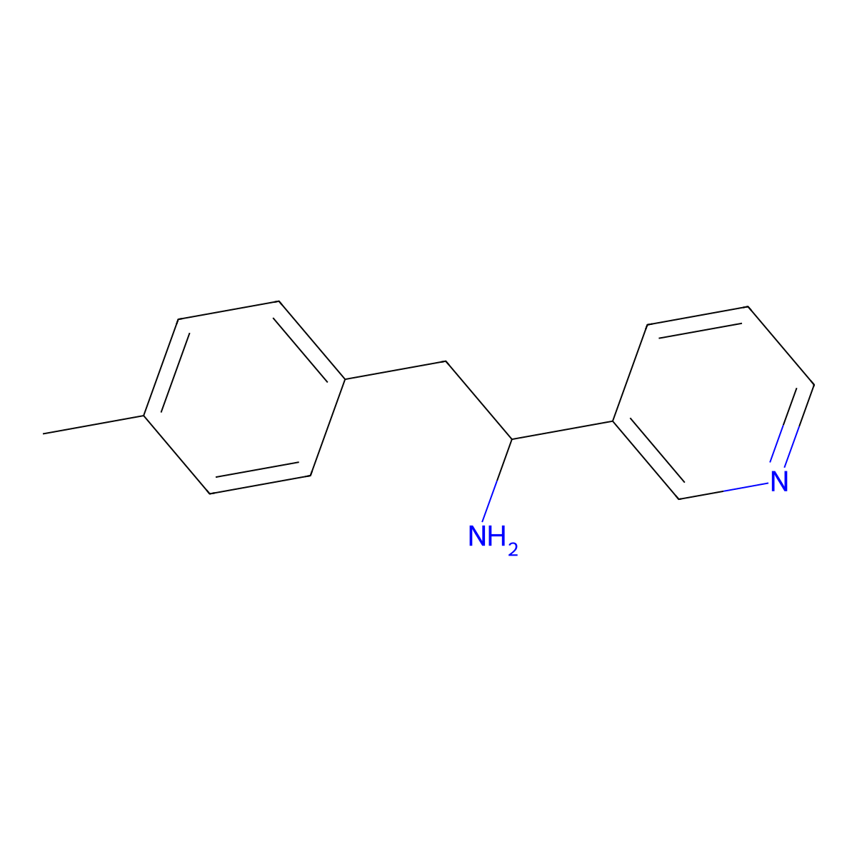 2-(4-Methylphenyl)-1-(pyridin-3-yl)ethan-1-amine molecular structure, CAS 1178359-58-4