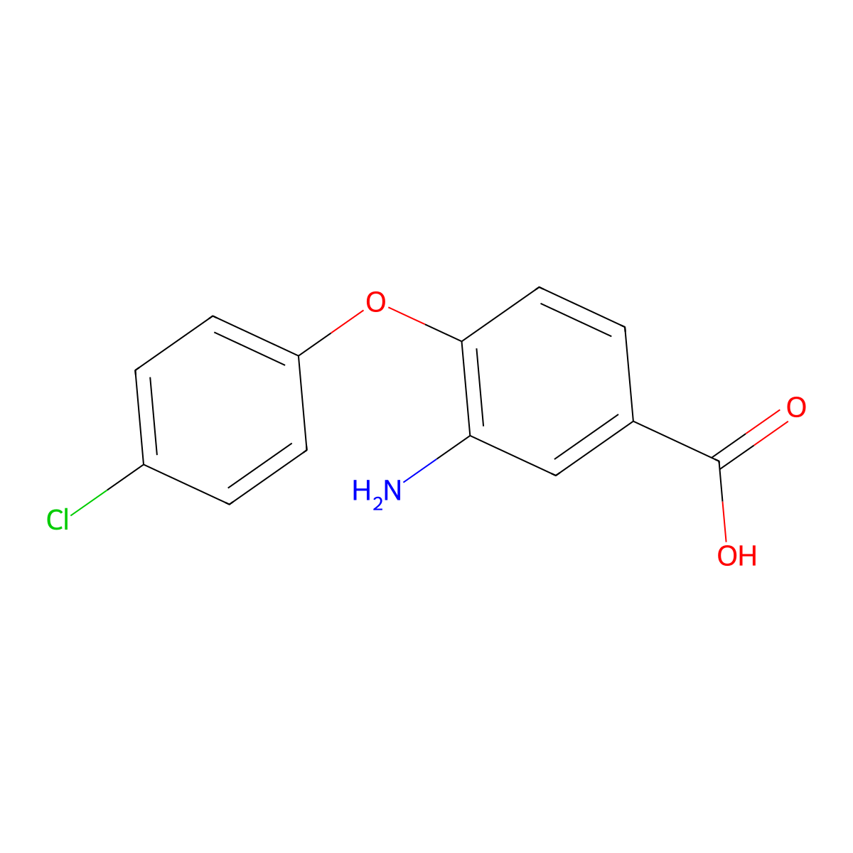 3-Amino-4-(4-chlorophenoxy)benzoic acid molecular structure, CAS 1178359-99-3