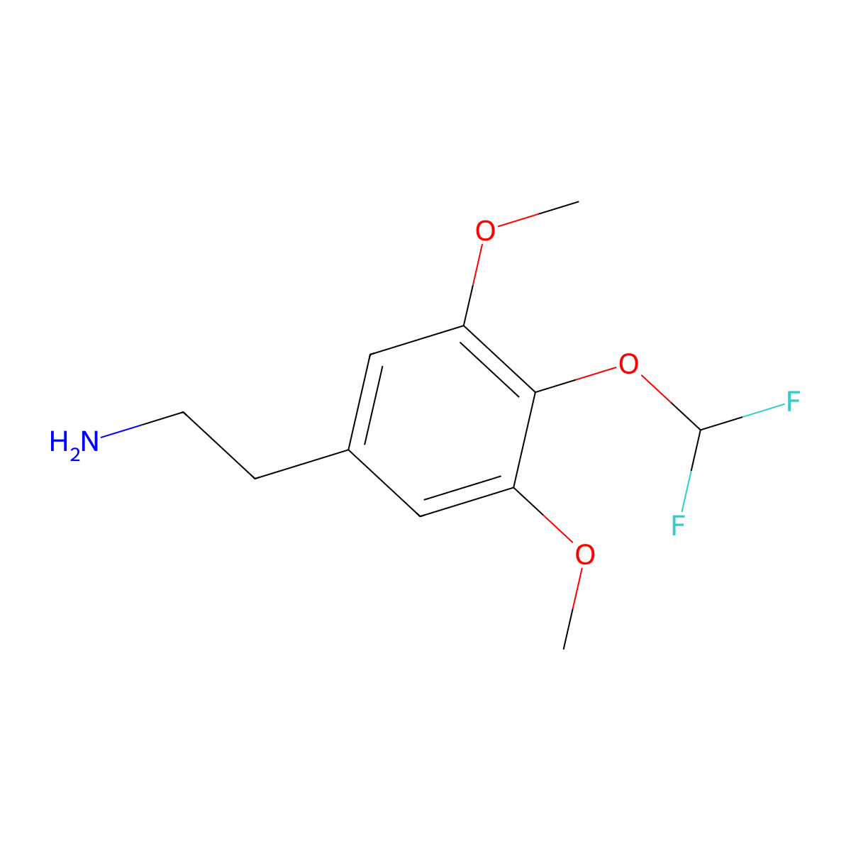2-[4-(Difluoromethoxy)-3,5-dimethoxyphenyl]ethan-1-amine molecular structure, CAS 1178367-63-9