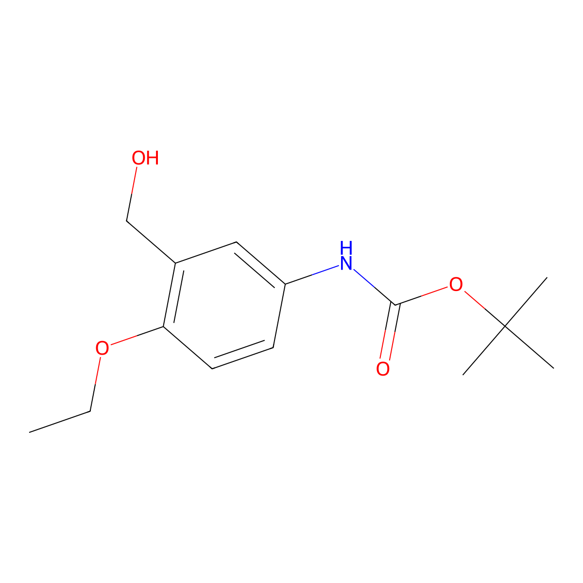 tert-butyl N-[4-ethoxy-3-(hydroxymethyl)phenyl]carbamate molecular structure, CAS 1178369-96-4