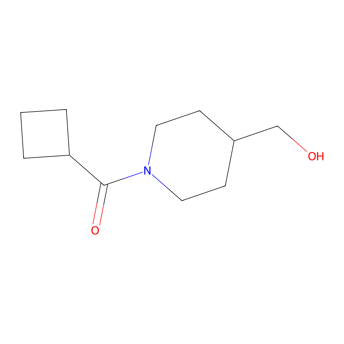 (1-Cyclobutanecarbonylpiperidin-4-yl)methanol molecular structure, CAS 1178378-96-5