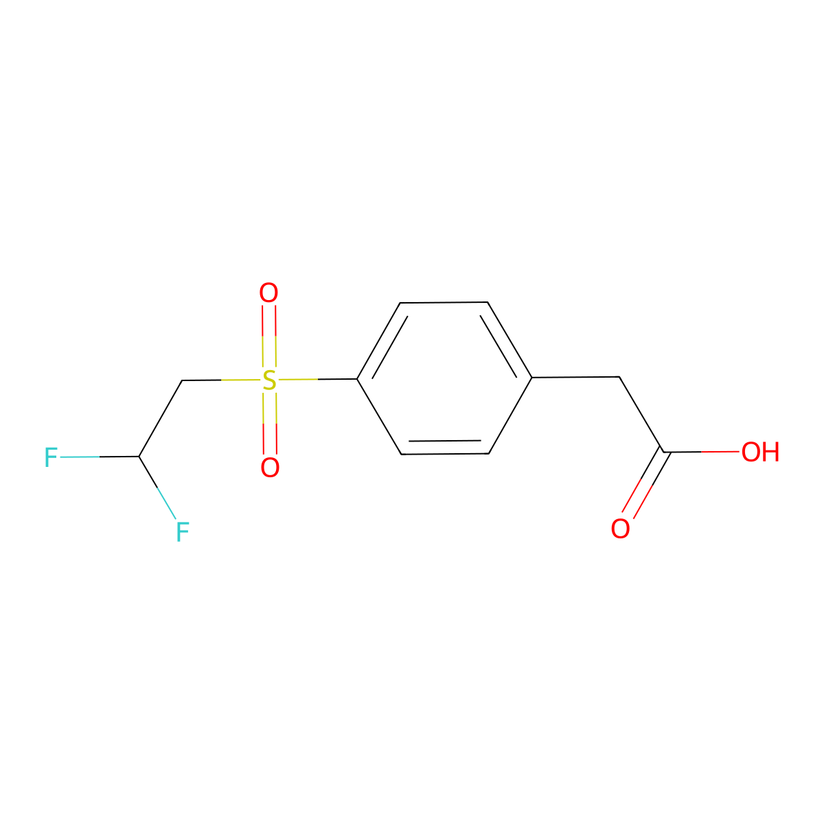 2-[4-(2,2-Difluoroethanesulfonyl)phenyl]acetic acid molecular structure, CAS 1178379-42-4