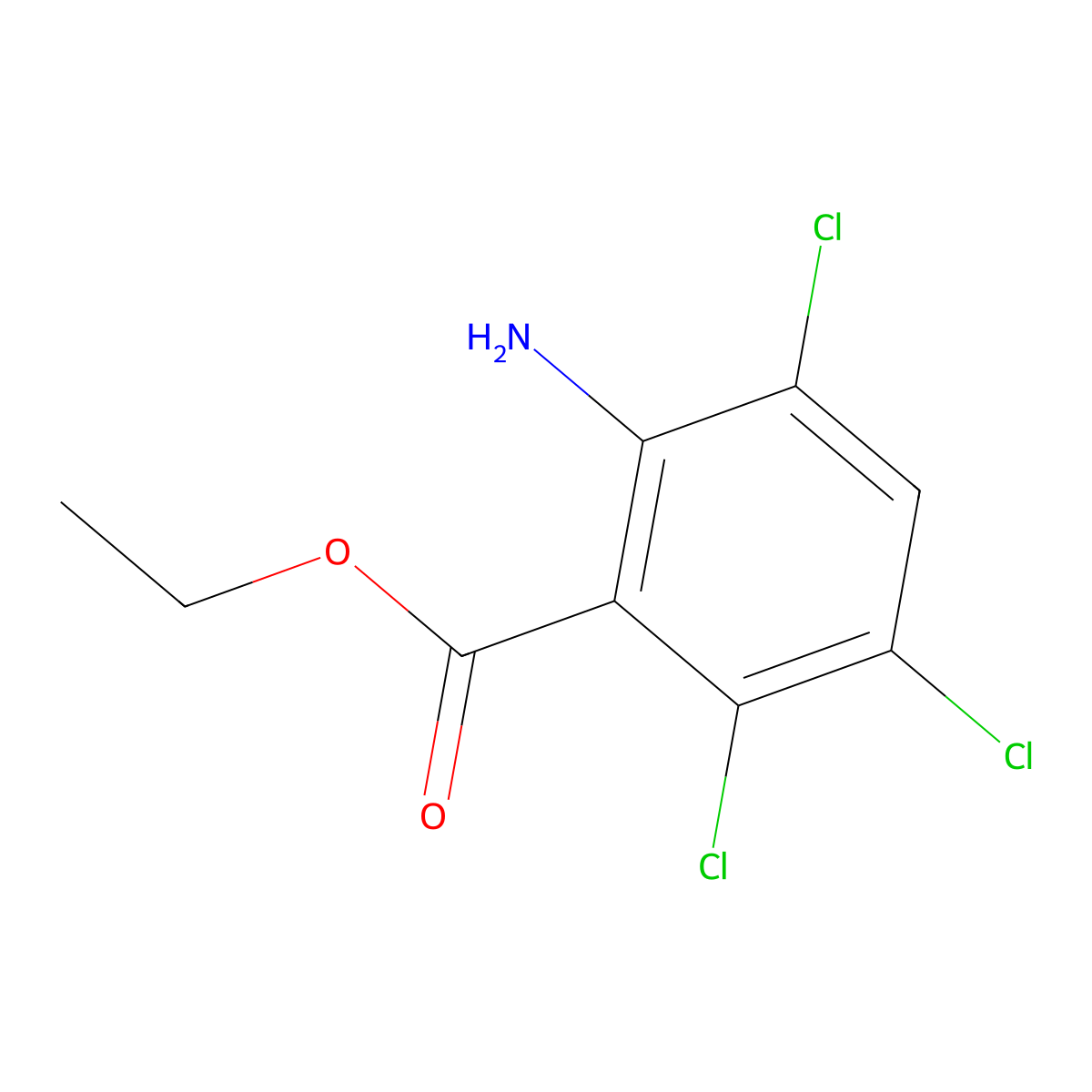 Ethyl 2-amino-3,5,6-trichlorobenzoate molecular structure, CAS 1178379-51-5
