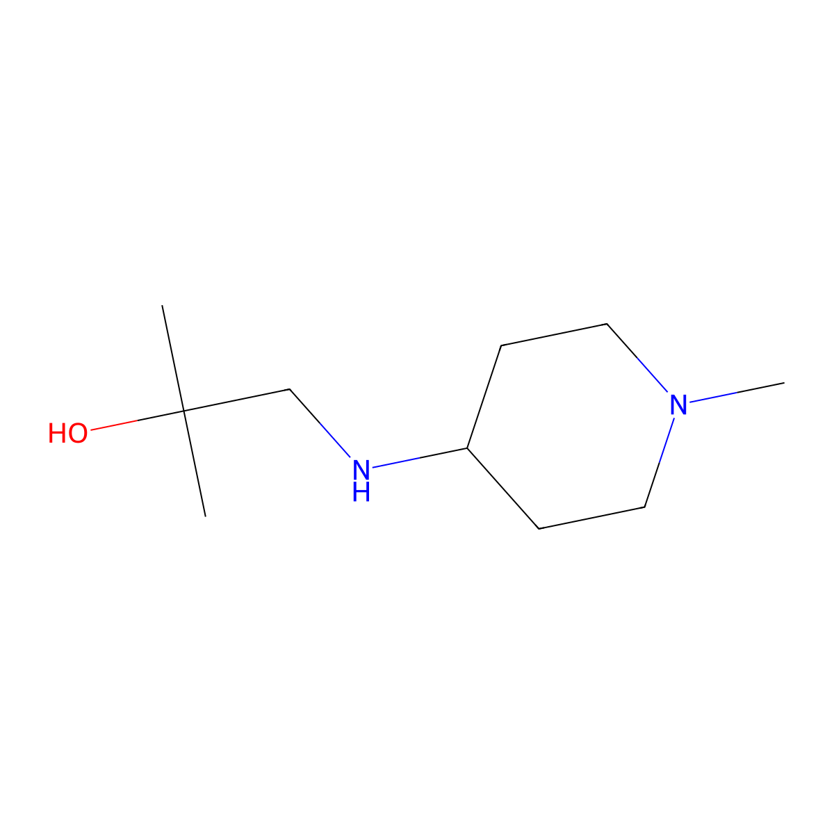 2-Methyl-1-[(1-methylpiperidin-4-yl)amino]propan-2-ol molecular structure, CAS 1178384-65-0