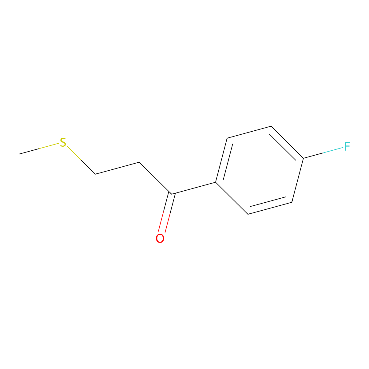 1-(4-Fluorophenyl)-3-(methylthio)propan-1-one molecular structure, CAS 1178385-39-1