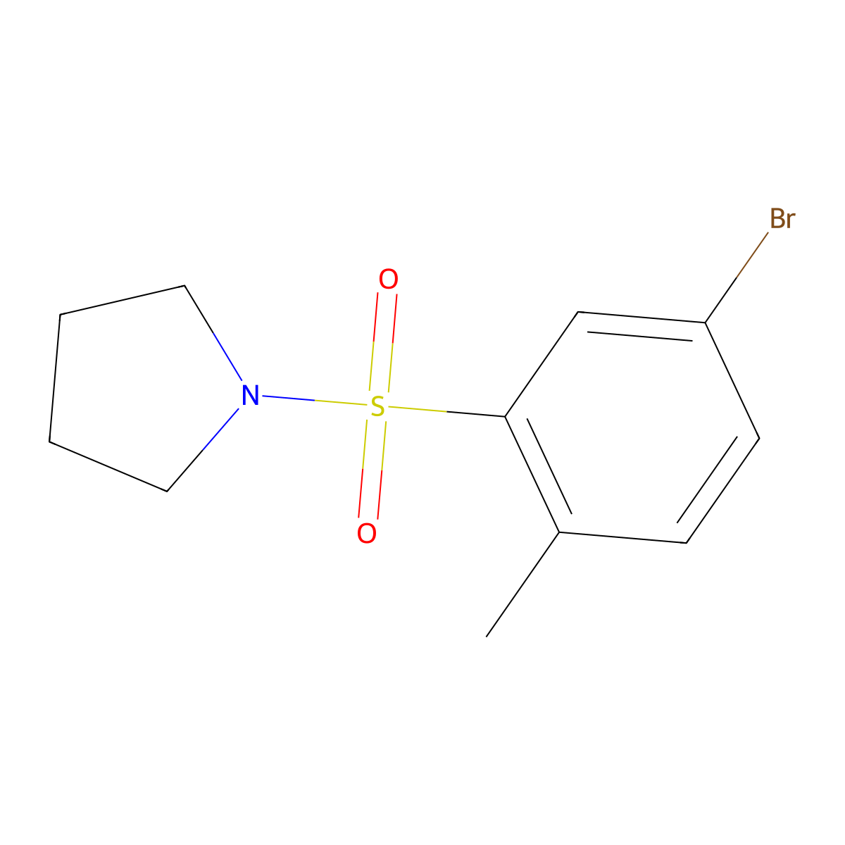 1-((5-Bromo-2-methylphenyl)sulfonyl)pyrrolidine molecular structure, CAS 1178386-07-6