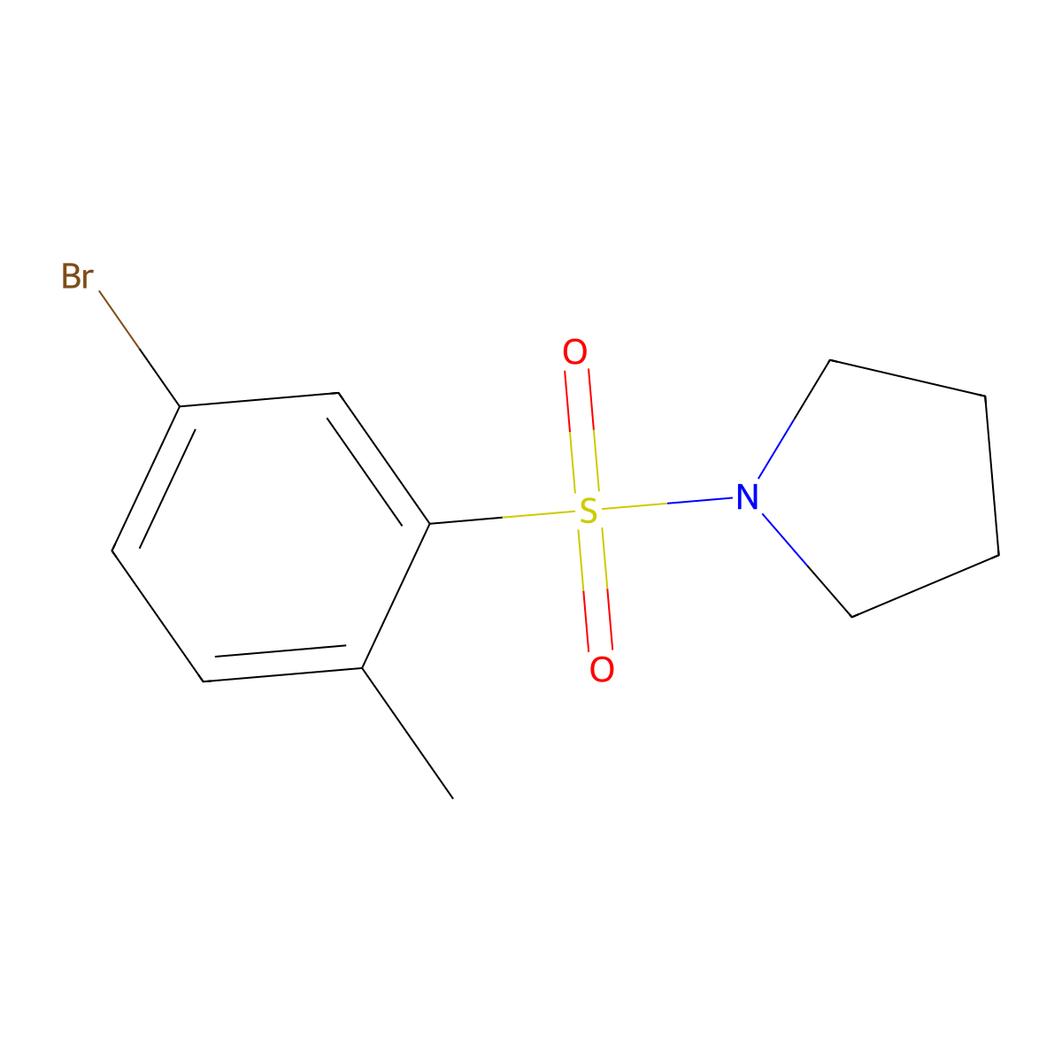 1-((5-Bromo-2-methylphenyl)sulfonyl)pyrrolidine molecular structure, CAS 1178386-07-6
