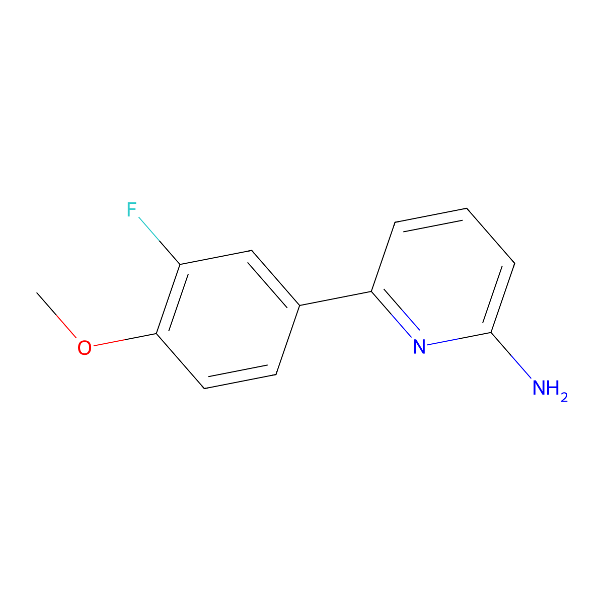 6-(3-Fluoro-4-methoxyphenyl)-2-pyridinamine molecular structure, CAS 1178388-81-2