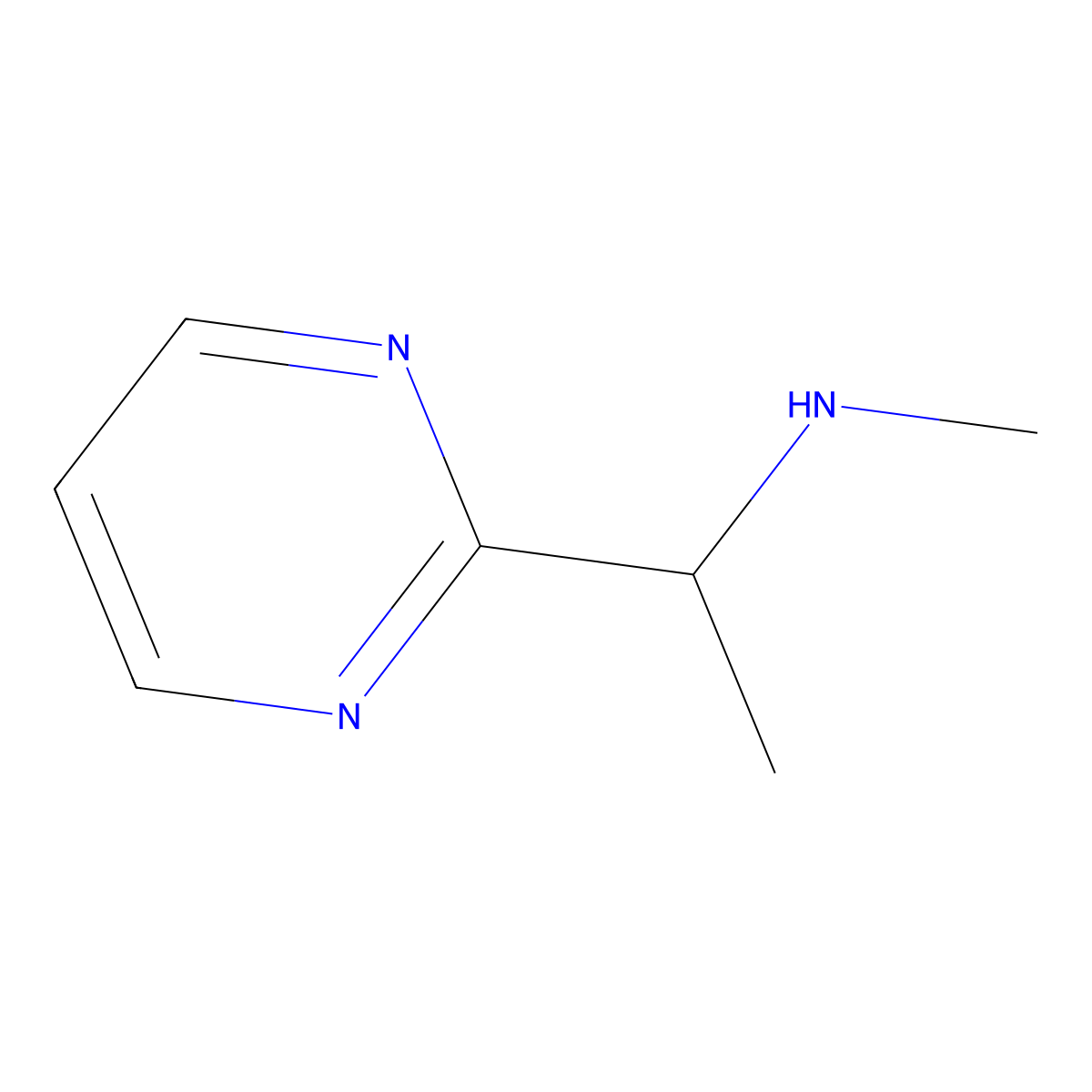 Methyl[1-(pyrimidin-2-yl)ethyl]amine molecular structure, CAS 1178398-29-2