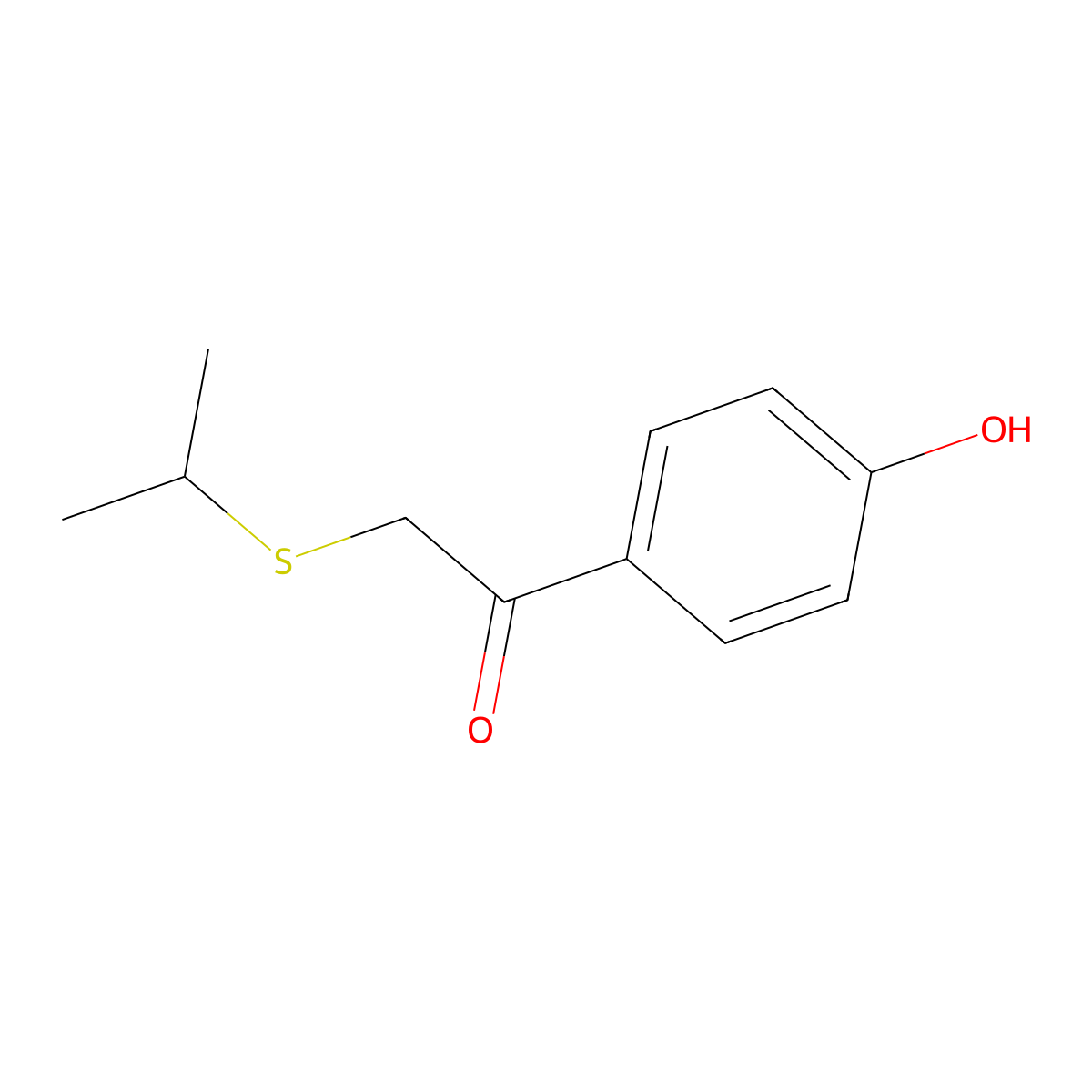 1-(4-Hydroxyphenyl)-2-(isopropylthio)ethan-1-one molecular structure, CAS 1178399-10-4