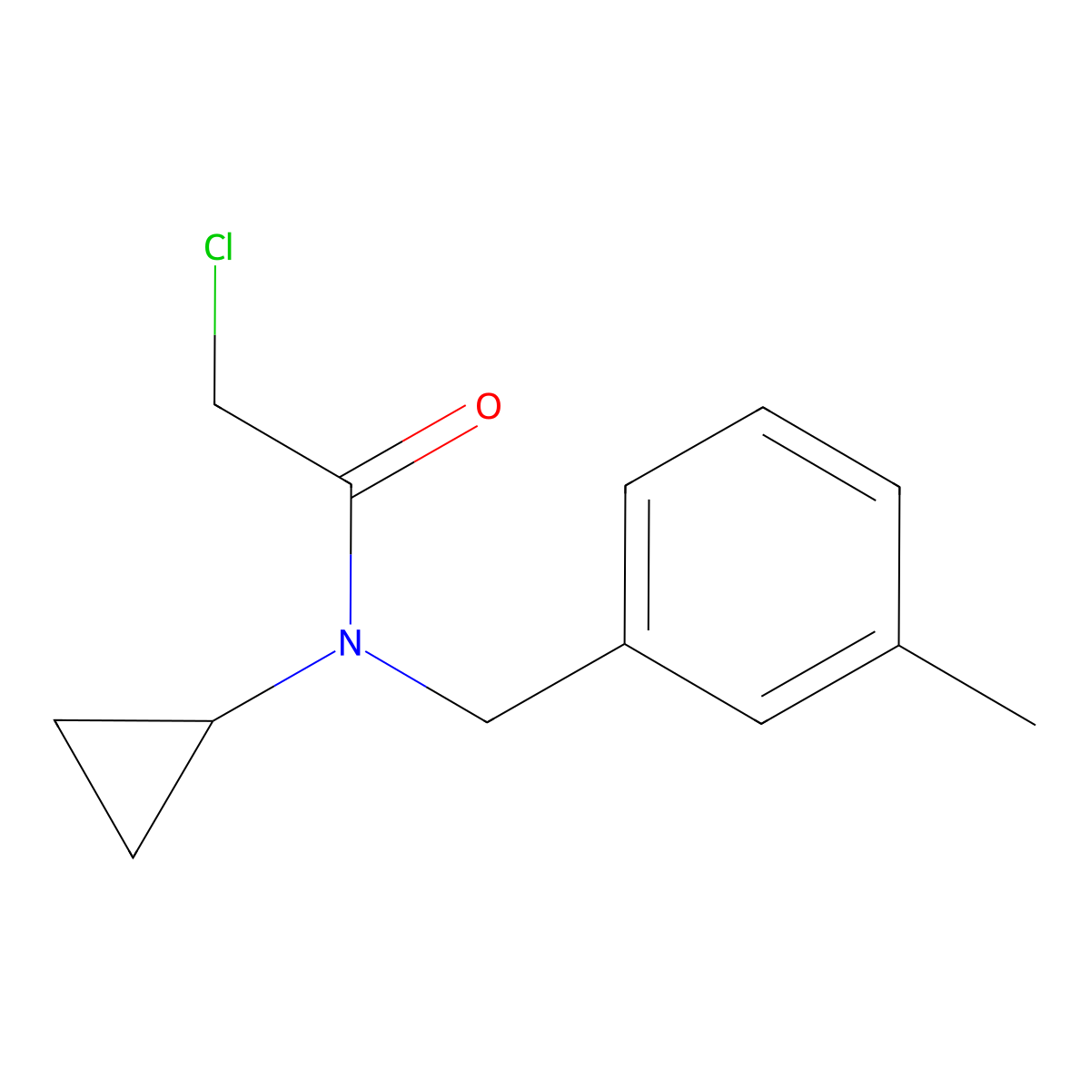 2-Chloro-N-cyclopropyl-N-(3-methylbenzyl)acetamide molecular structure, CAS 1178399-29-5