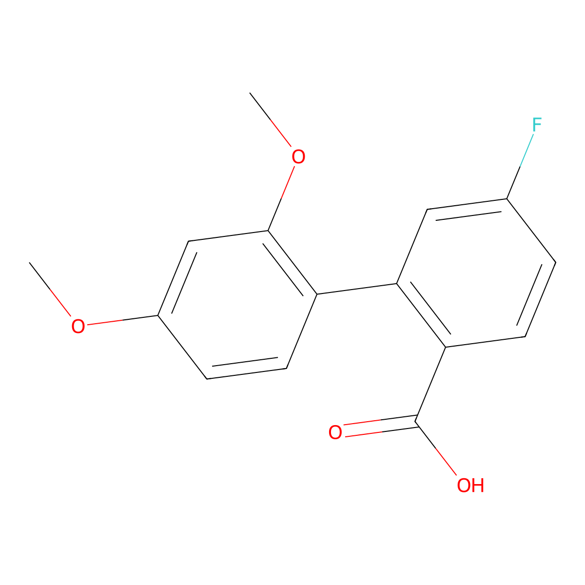 2-(2,4-Dimethoxyphenyl)-4-fluorobenzoic acid molecular structure, CAS 1178399-77-3