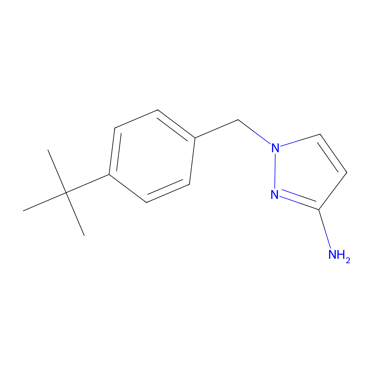 1-[(4-tert-Butylphenyl)methyl]-1H-pyrazol-3-amine molecular structure, CAS 1178413-26-7