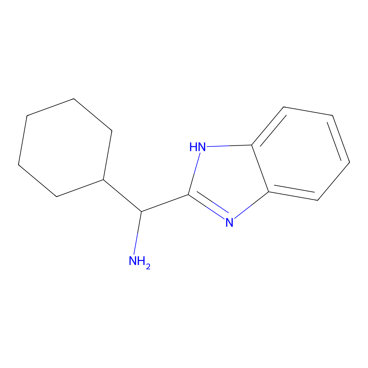 (1H-benzo[d]imidazol-2-yl)(cyclohexyl)methanamine molecular structure, CAS 1178416-39-1