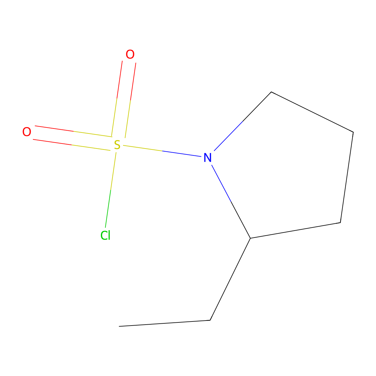 2-Ethylpyrrolidine-1-sulfonyl chloride molecular structure, CAS 1178417-33-8