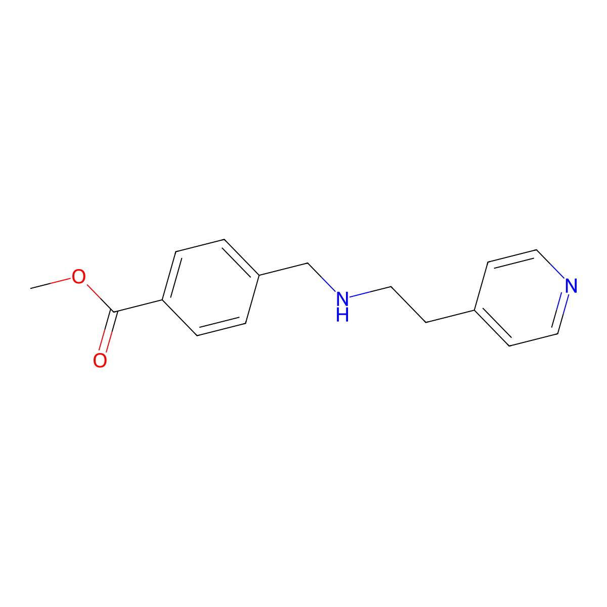 Methyl 4-({[2-(pyridin-4-yl)ethyl]amino}methyl)benzoate molecular structure, CAS 1178419-05-0