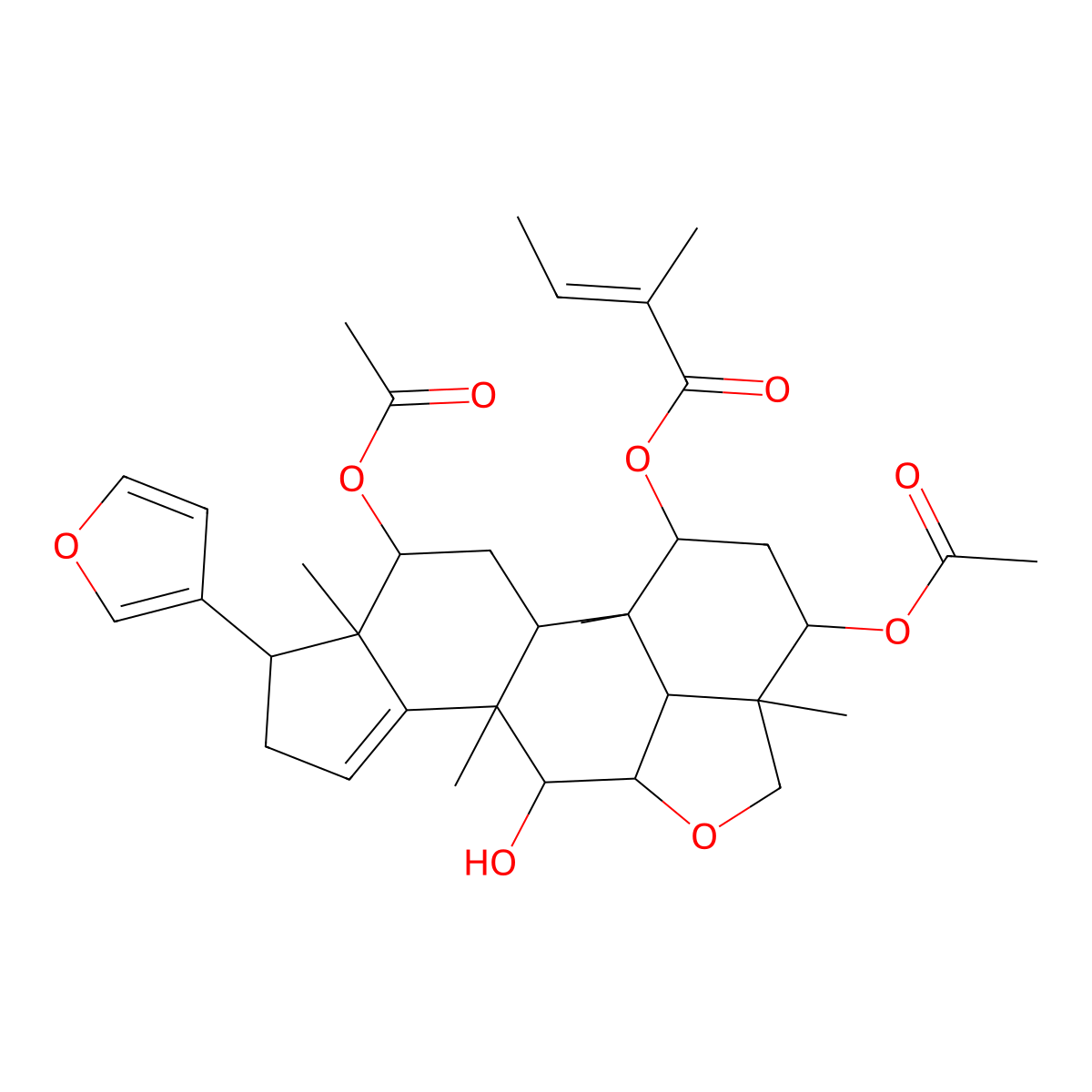 1-Tigloyltrichilinin molecular structure, CAS 117842-13-4